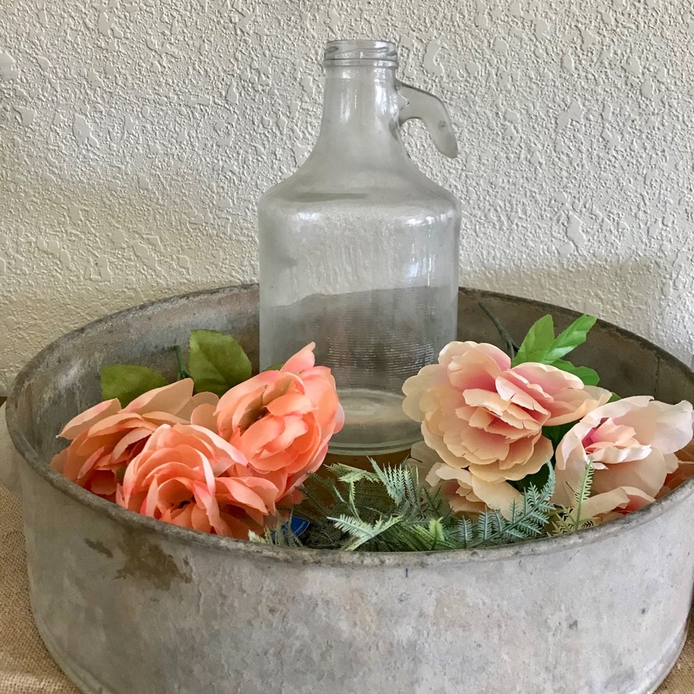 Rustic Farmhouse Glass Bottle Decoration